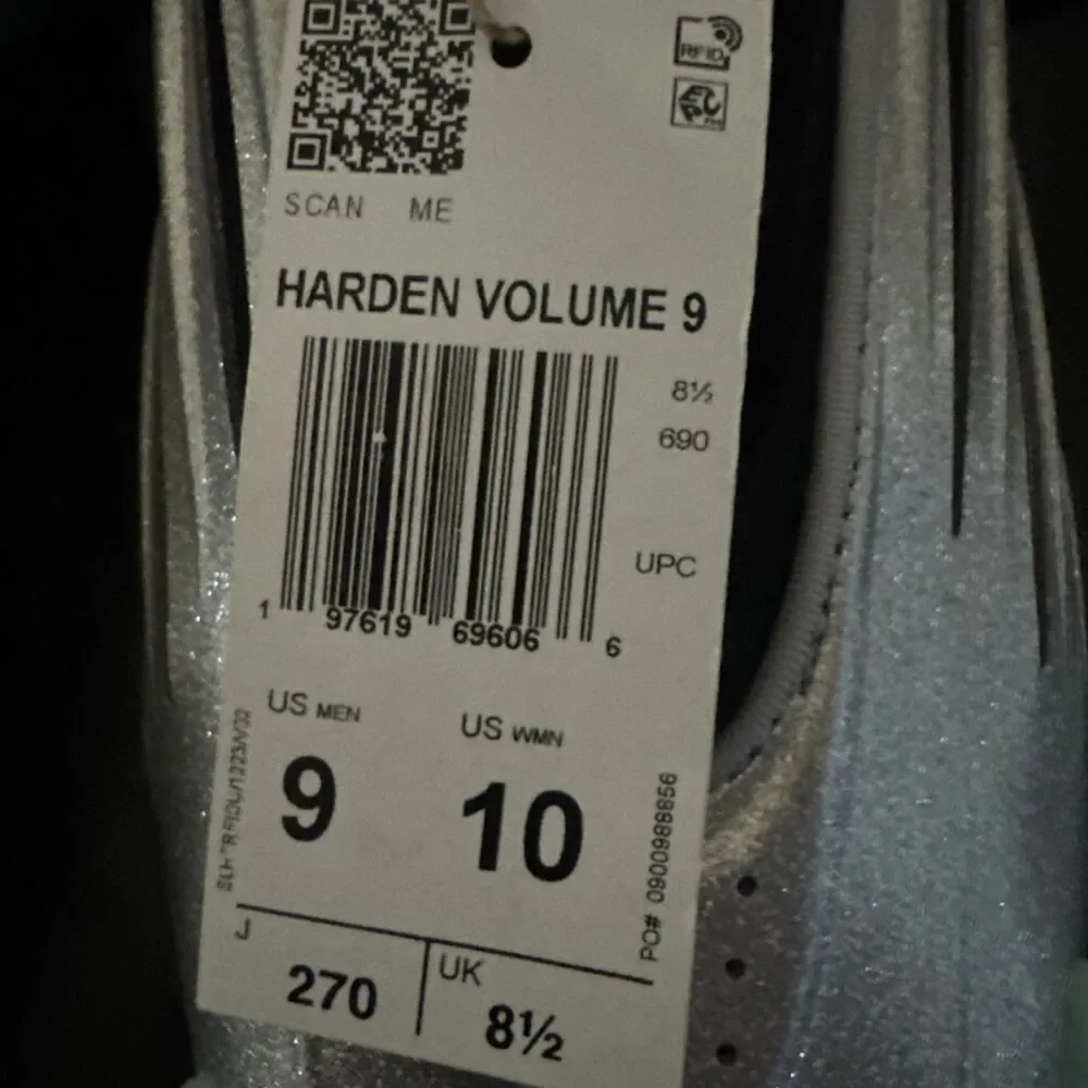 Adidas Harden Volume 9 Basketball Shoes In Silver/Aqua/Black Men's US 9 (JS1028)